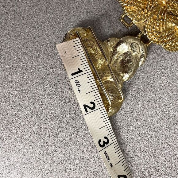Gay Boyer Rope Knot Belt Buckle Gold-Tone Statement Vintage 80s "Fits 2in Belt" - Picture 8 of 8